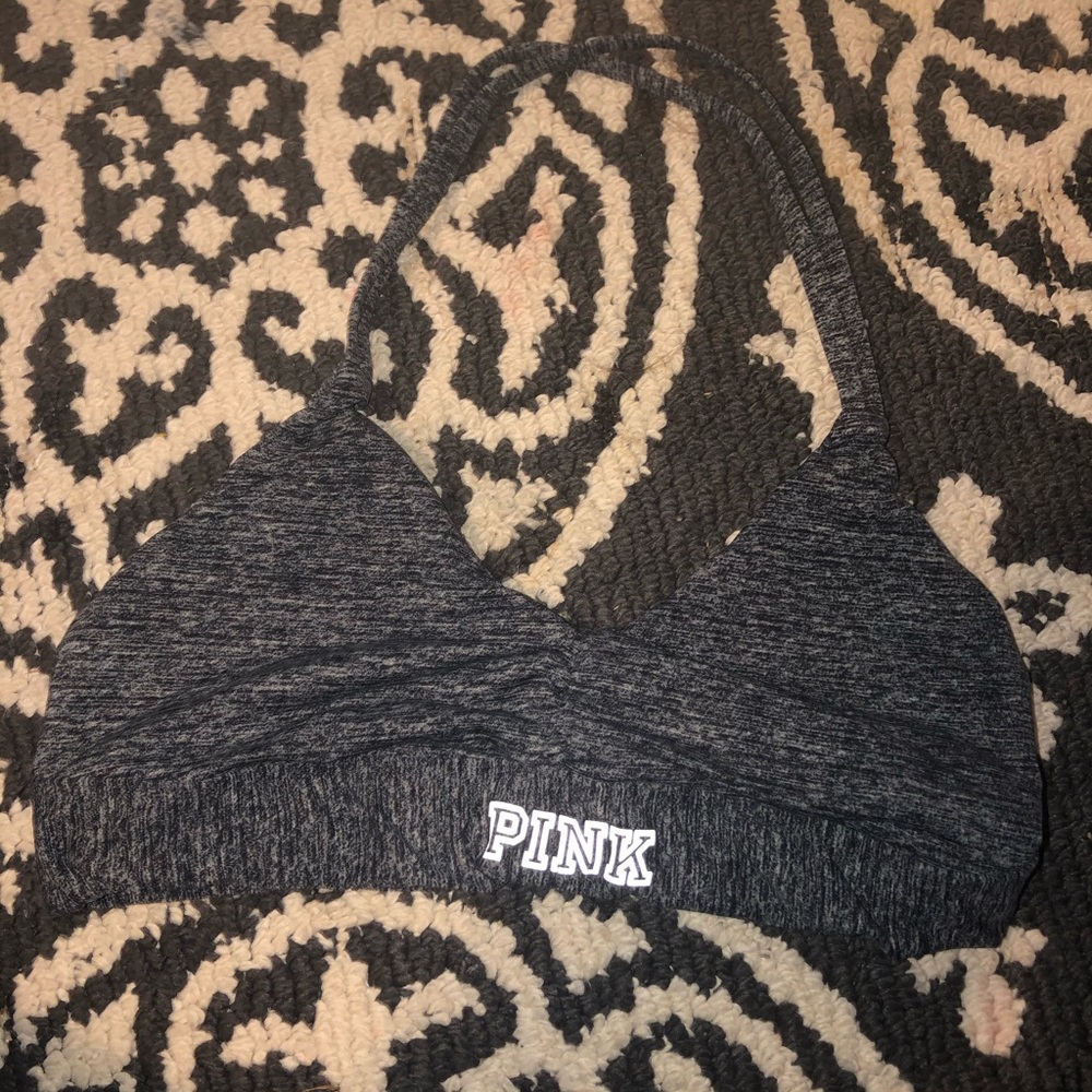 Heather Grey Pink Sports Bra